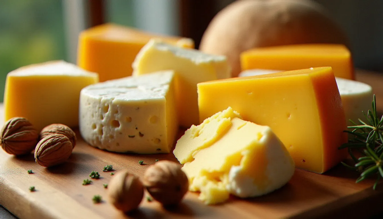 Plateau de fromages savoyards AOP comprenant du Beaufort, du Reblochon et de la Tome des Bauges sur une planche en bois, critères de sélection d'un restaurant de qualité en Savoie