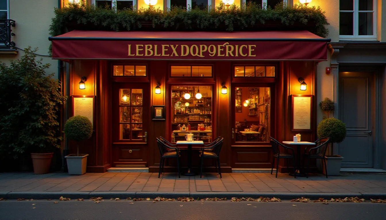 Devanture chaleureuse d'un restaurant de quartier à Neuilly Plaisance au crépuscule, avec terrasse en bois et lumières dorées évoquant l'ambiance du restaurant Pourquoi Pas