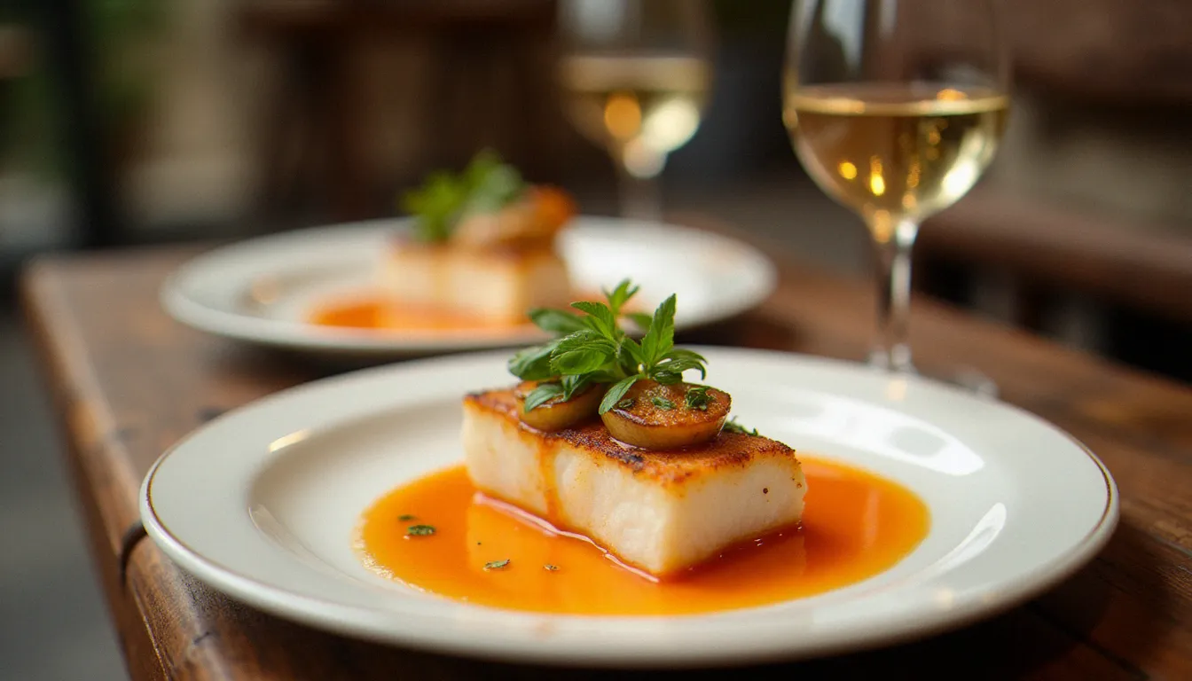 Assiettes de saint-pierre nappées de sauce bouillabaisse dans un restaurant marseillais, cuisine méditerranéenne généreuse pour une soirée de célébration littéraire