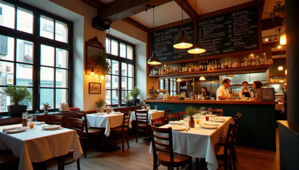 restaurant guide du routard autour de moi featured 1 Intérieur d'un restaurant de quartier français animé à l'heure du déjeuner, évoquant le type d'adresse recommandé dans le Guide du Routard autour de soi